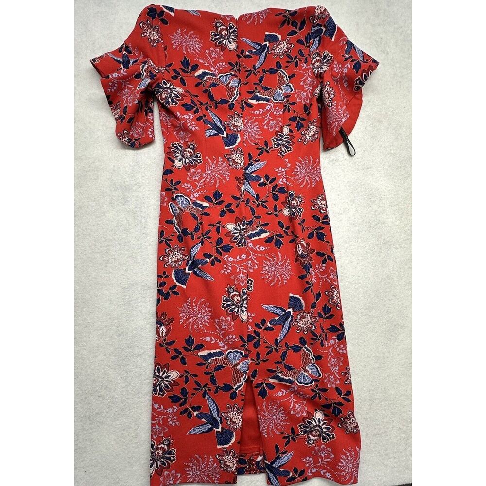 Rachel Rachel Roy Dress Womens Size 8 Red Blue Floral Tropical Print Dress - Picture 9 of 15